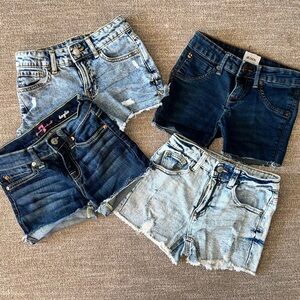 Kids Denim Shorts Set - Blue and Light Blue